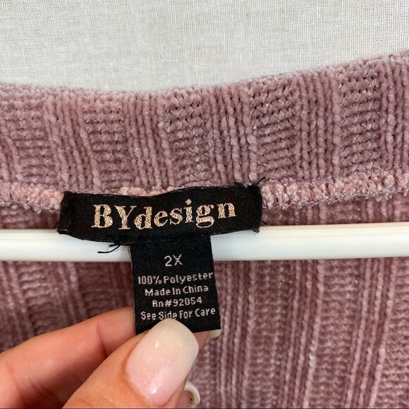 BY Design Dusty Rose Sweater with Buttons Down Sleeves Size 2X - Picture 10 of 12